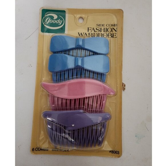 Goody Hair Side Combs Vintage USA Made Pastel 80s Retro New Wave Kidcore Lot NIB - Picture 1 of 5